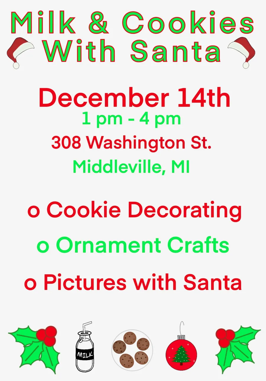 Milk and Cookies with Santa on 12/14/25 1pm-4pm