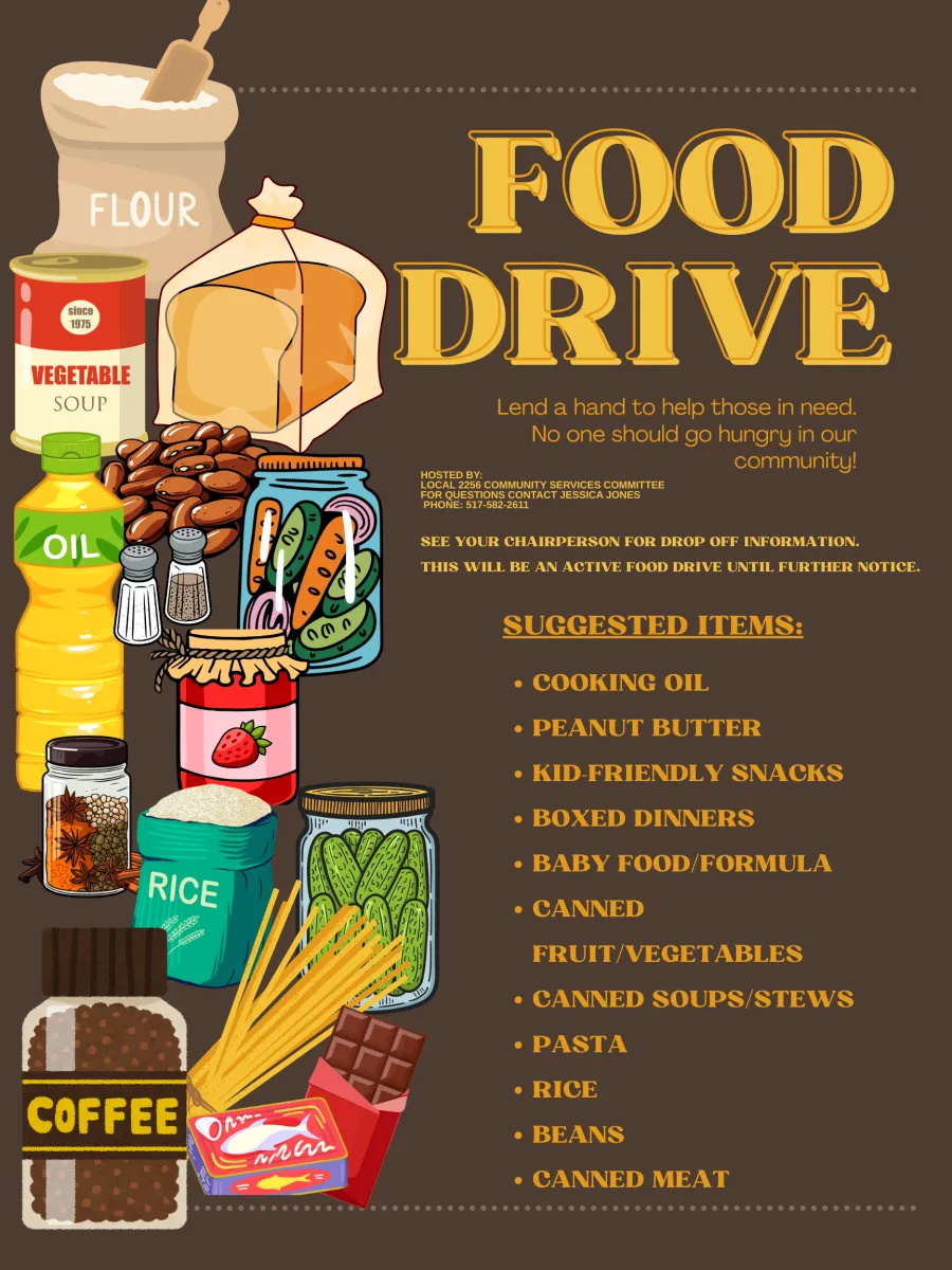 color flyer for food drive 