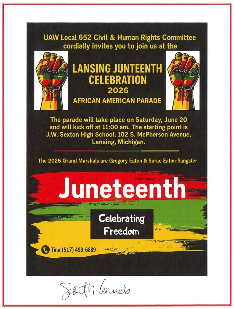 colorful flyer for juneteenth parade